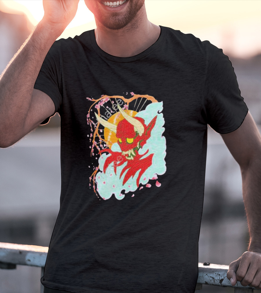 Elvis The Alien Oni Ayylien Clothing Red Demon Mask T-Shirt