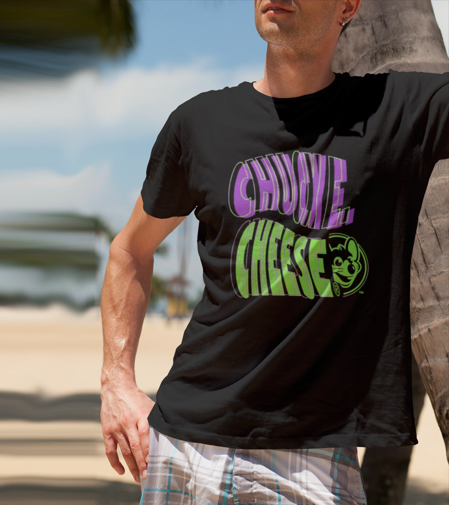 Chuck E. Cheese Spiral Text T-Shirt