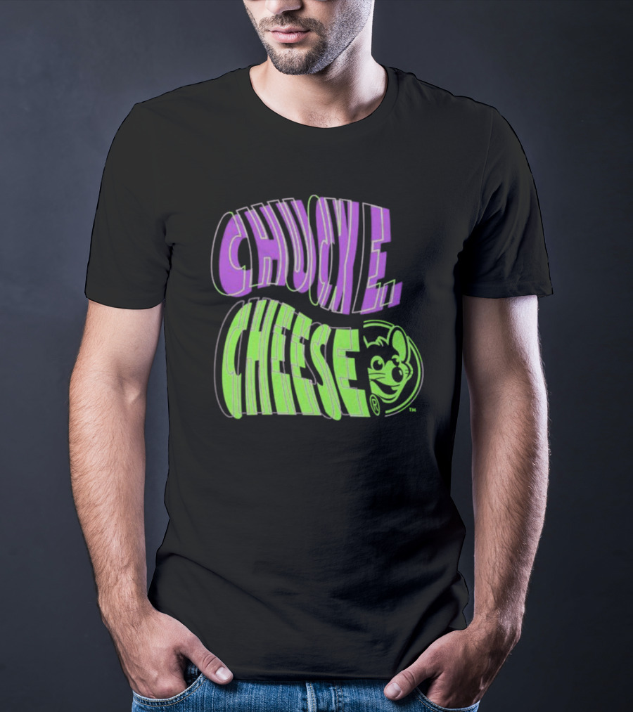 Chuck E. Cheese Spiral Text T-Shirt