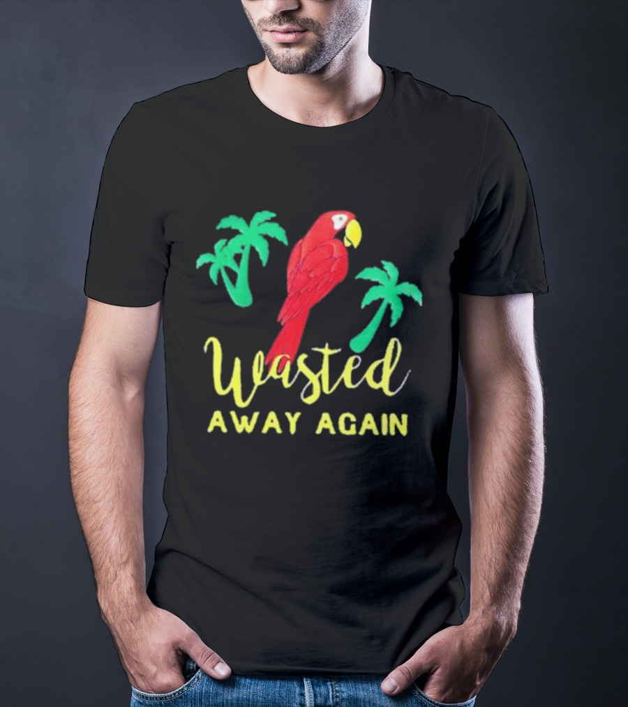 RIP Jimmy Buffett Wasted Away Again Parrot Palm Trees T-Shirt