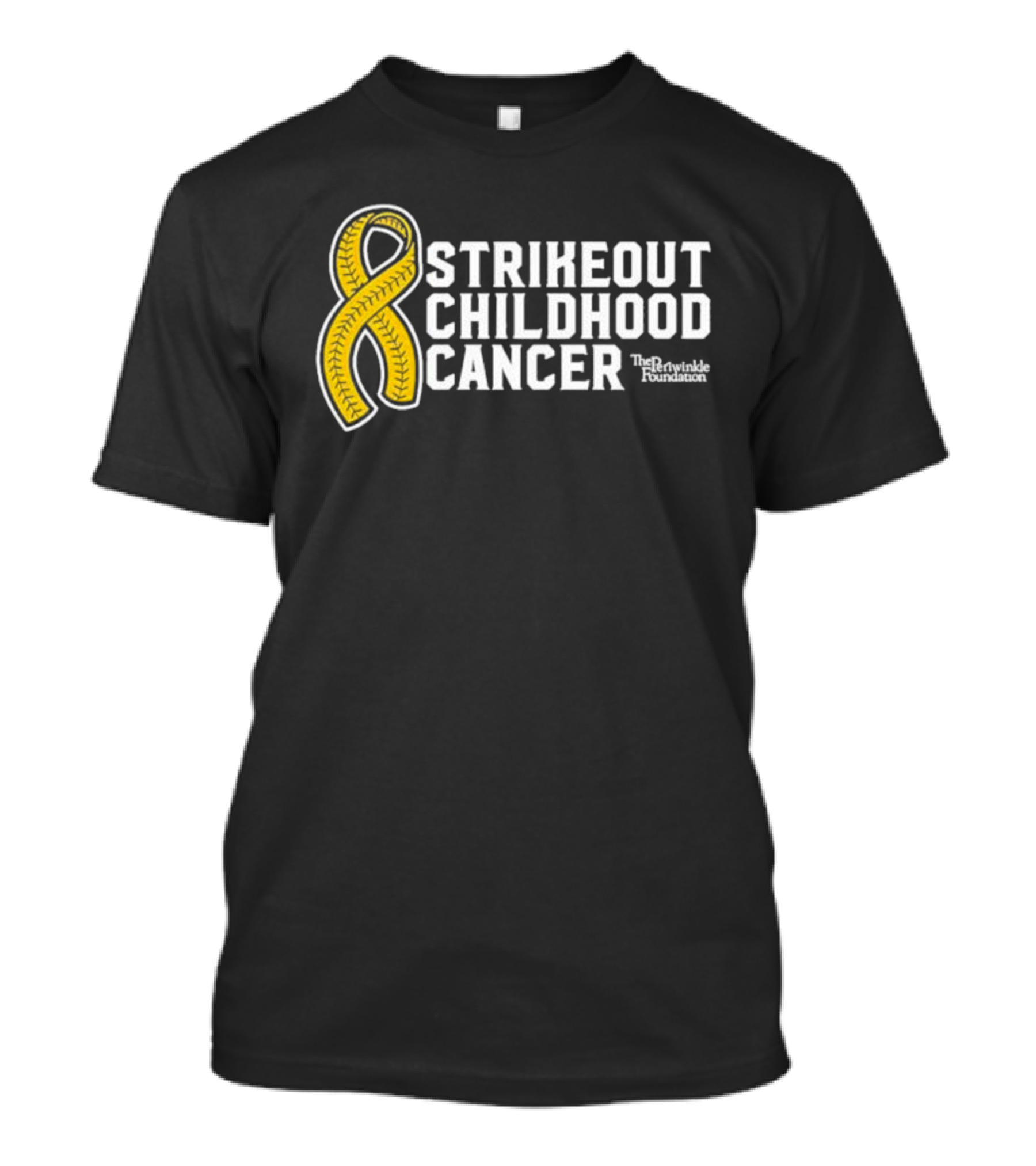 Strikeout Childhood Cancer The Prinkindle Foundation Yellow T-Shirt