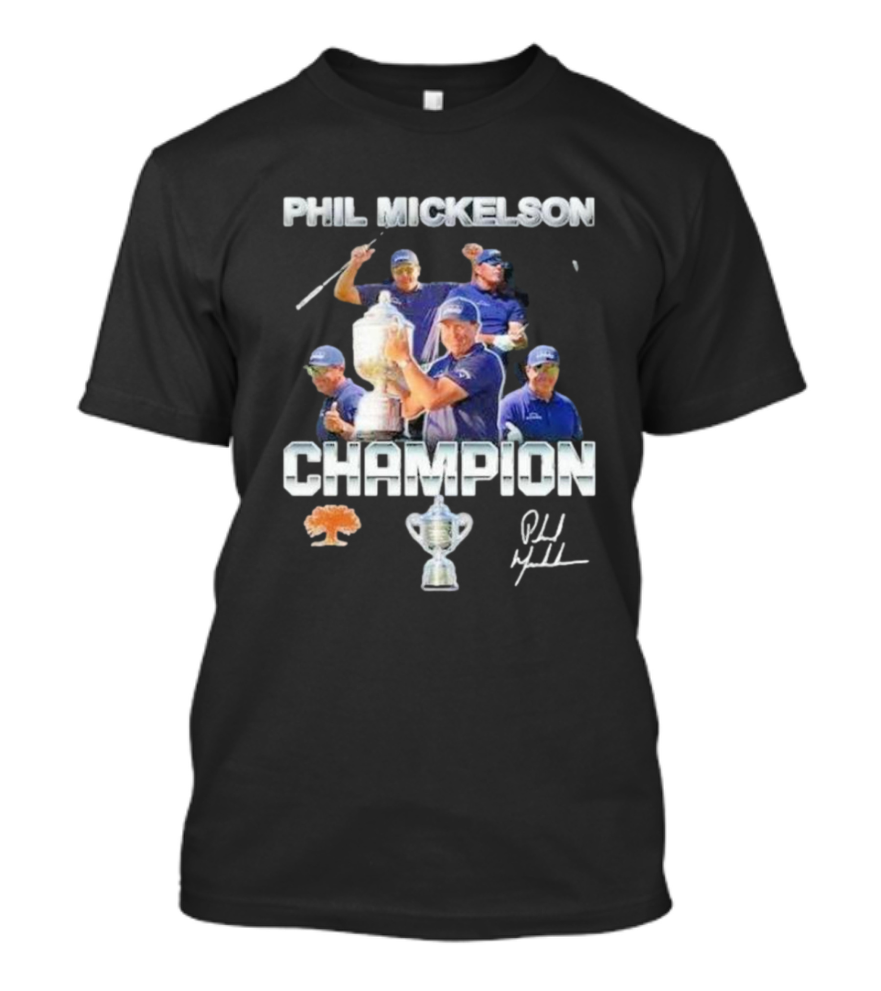Phil Mickelson Champion Trophy Signature Golf Legend T-Shirt