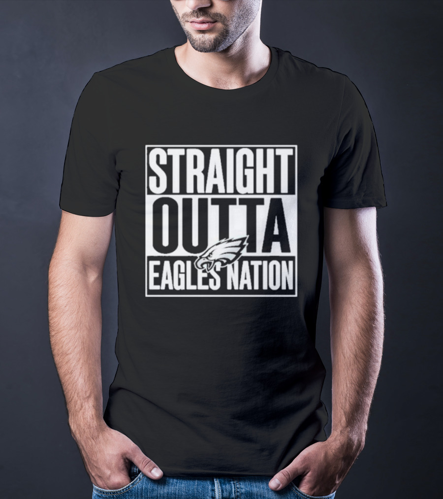 Philadelphia Eagles Straight Outta Eagles Nation Logo Fan Gear T-Shirt