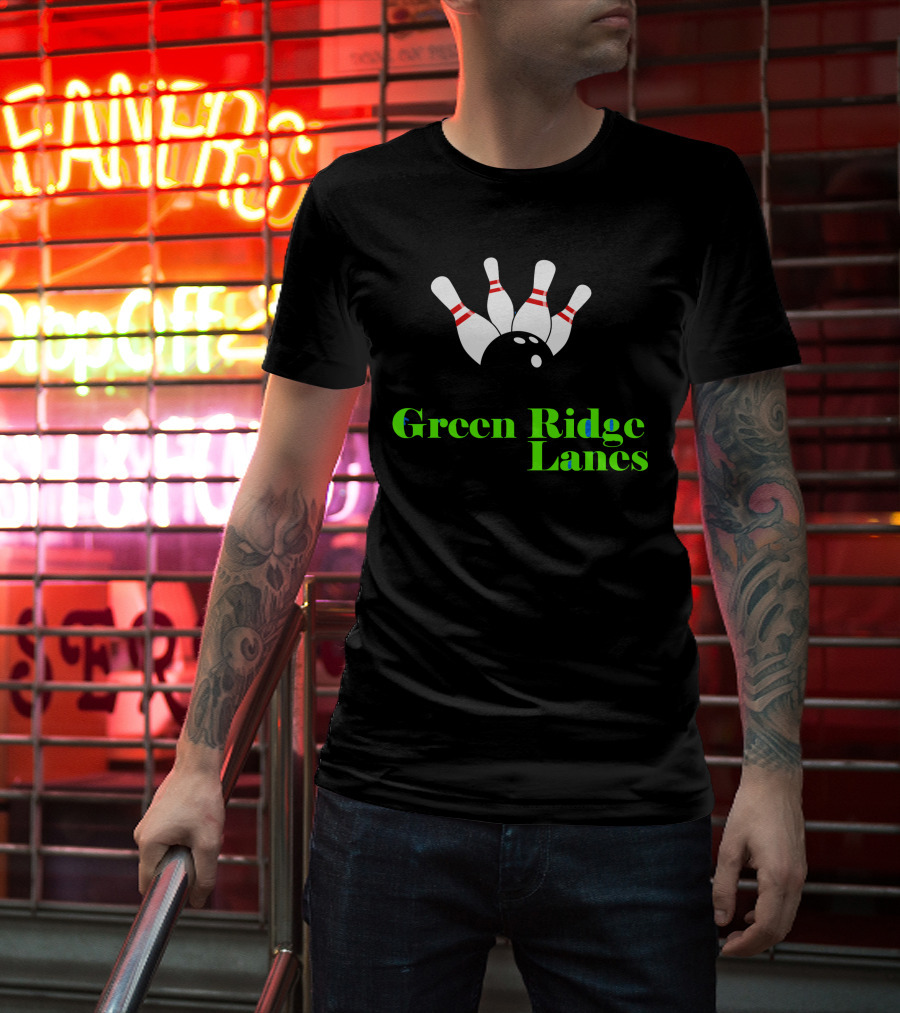 Green Ridge Lanes Bowling Alley Strikes And Pins T-Shirt