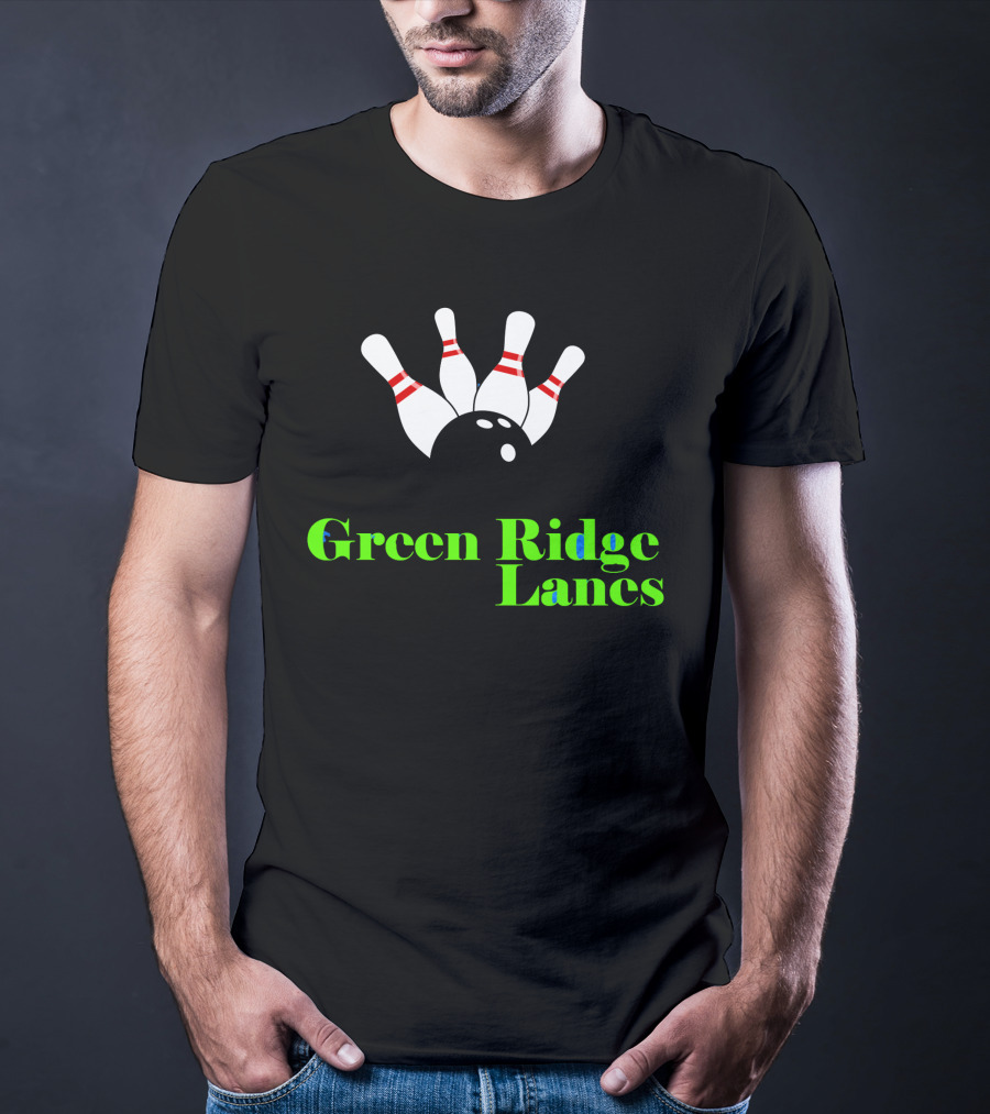 Green Ridge Lanes Bowling Alley Strikes And Pins T-Shirt