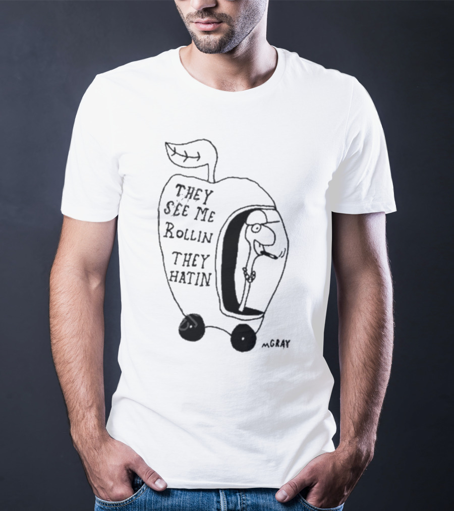 Matt Gray They See Me Rollin They Hatin Apple Scooter Cartoon T-Shirt