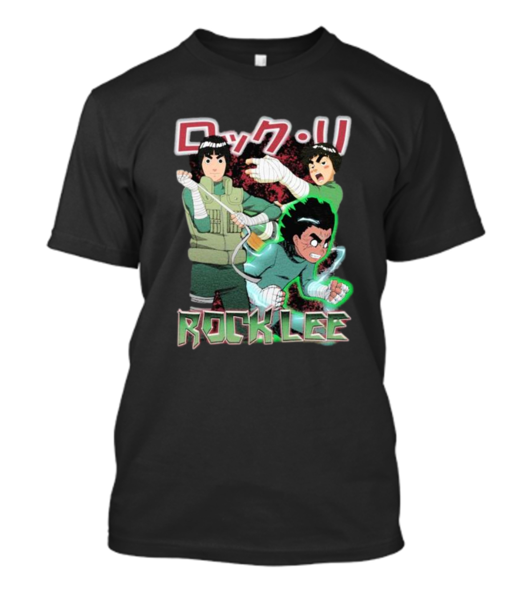 Rock Lee Dynamic Ninja Japanese Text T-Shirt