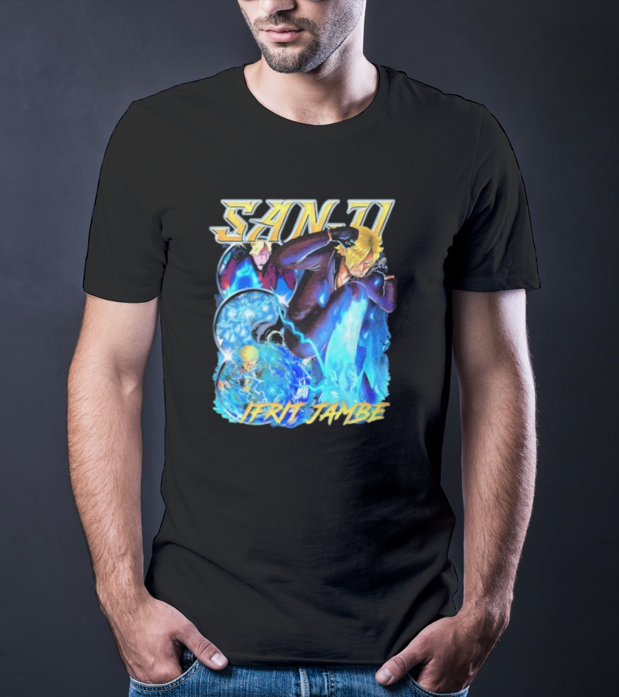 Sanji Ifrit Jambe Fiery Battle Stance Anime T-Shirt
