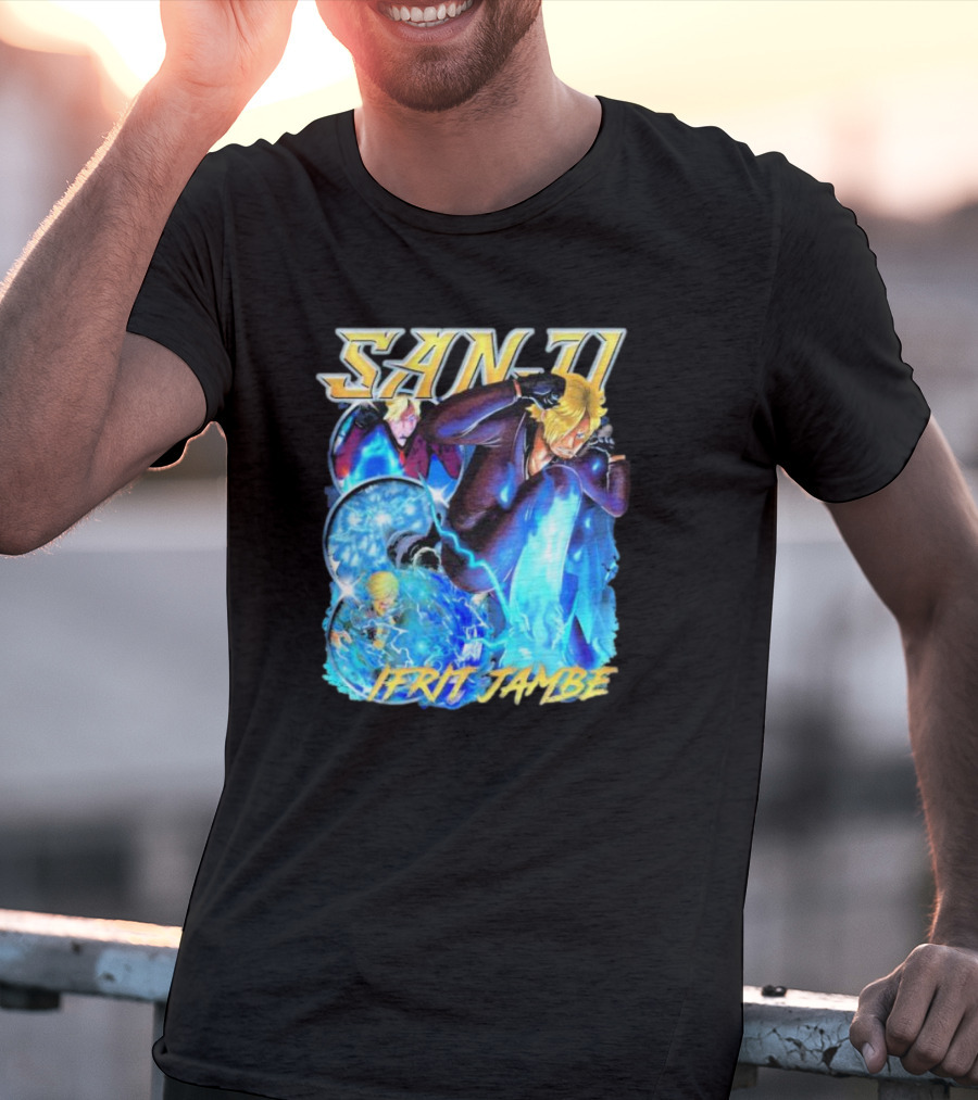 Sanji Ifrit Jambe Fiery Battle Stance Anime T-Shirt
