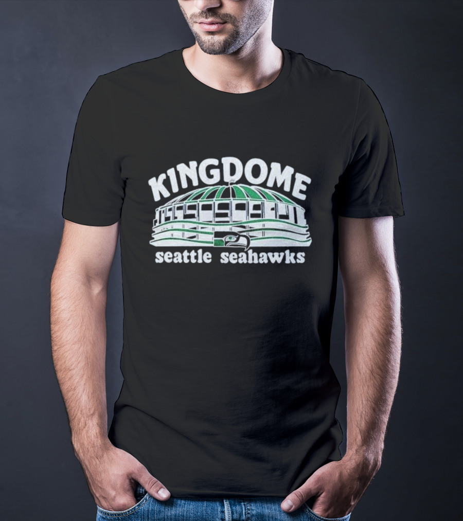 Seattle Seahawks Kingdome Stadium Green And White T-Shirt