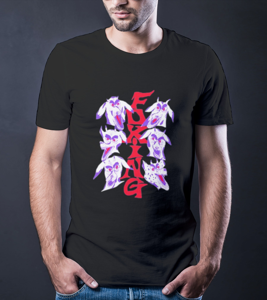 Foxy Devil Dogs Faces Red T-Shirt