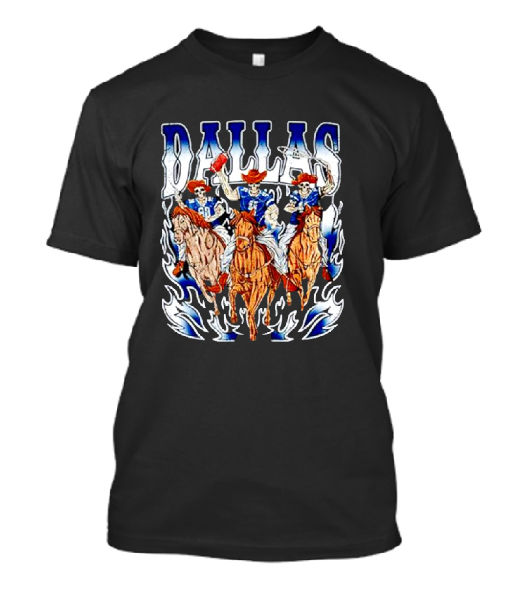 Dallas Cowboys Skeleton Horseback Riders Halloween T-Shirt