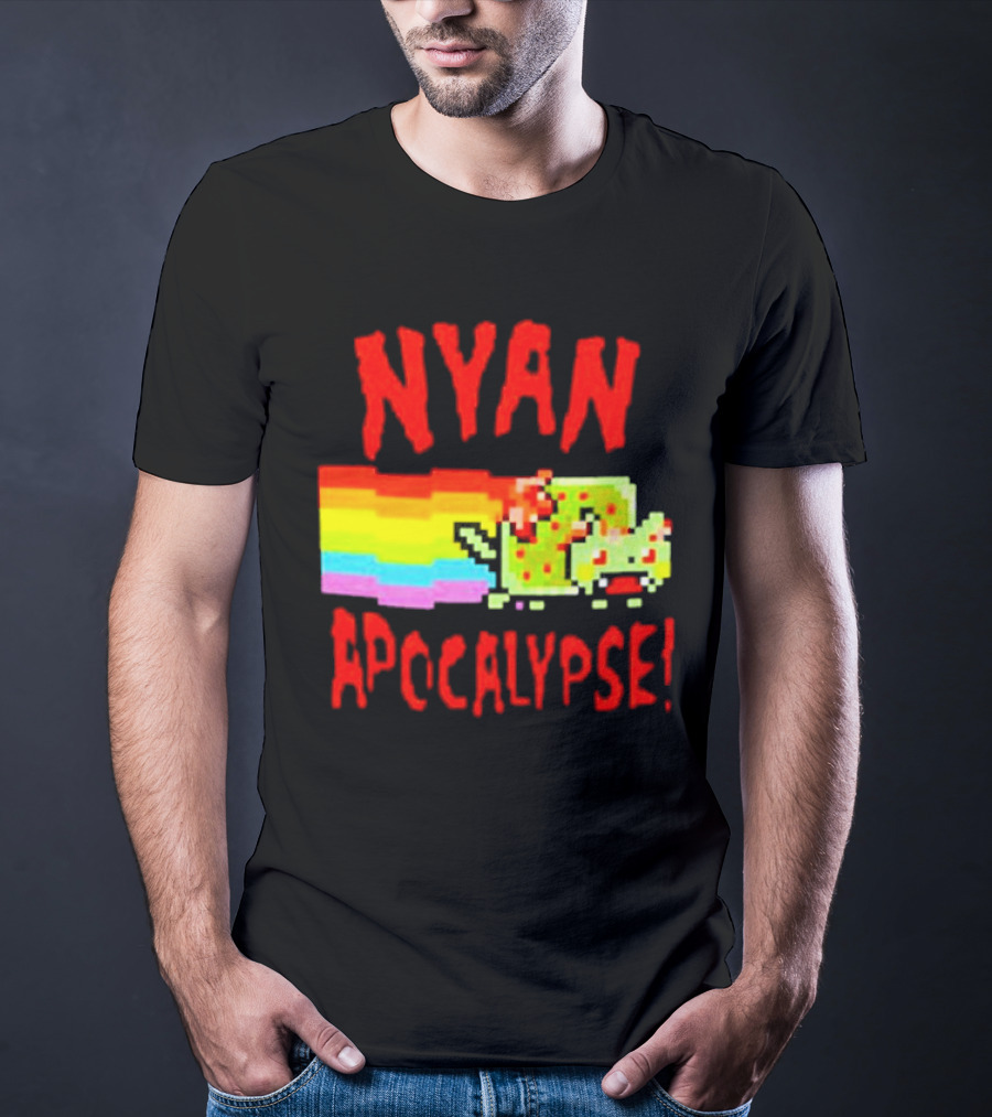 Nyan Cat Apocalypse Rainbow Explosion Iconic Meme T-Shirt