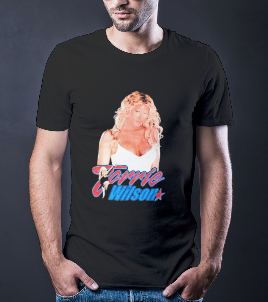 Torrie Wilson Star Text And Photo T-Shirt