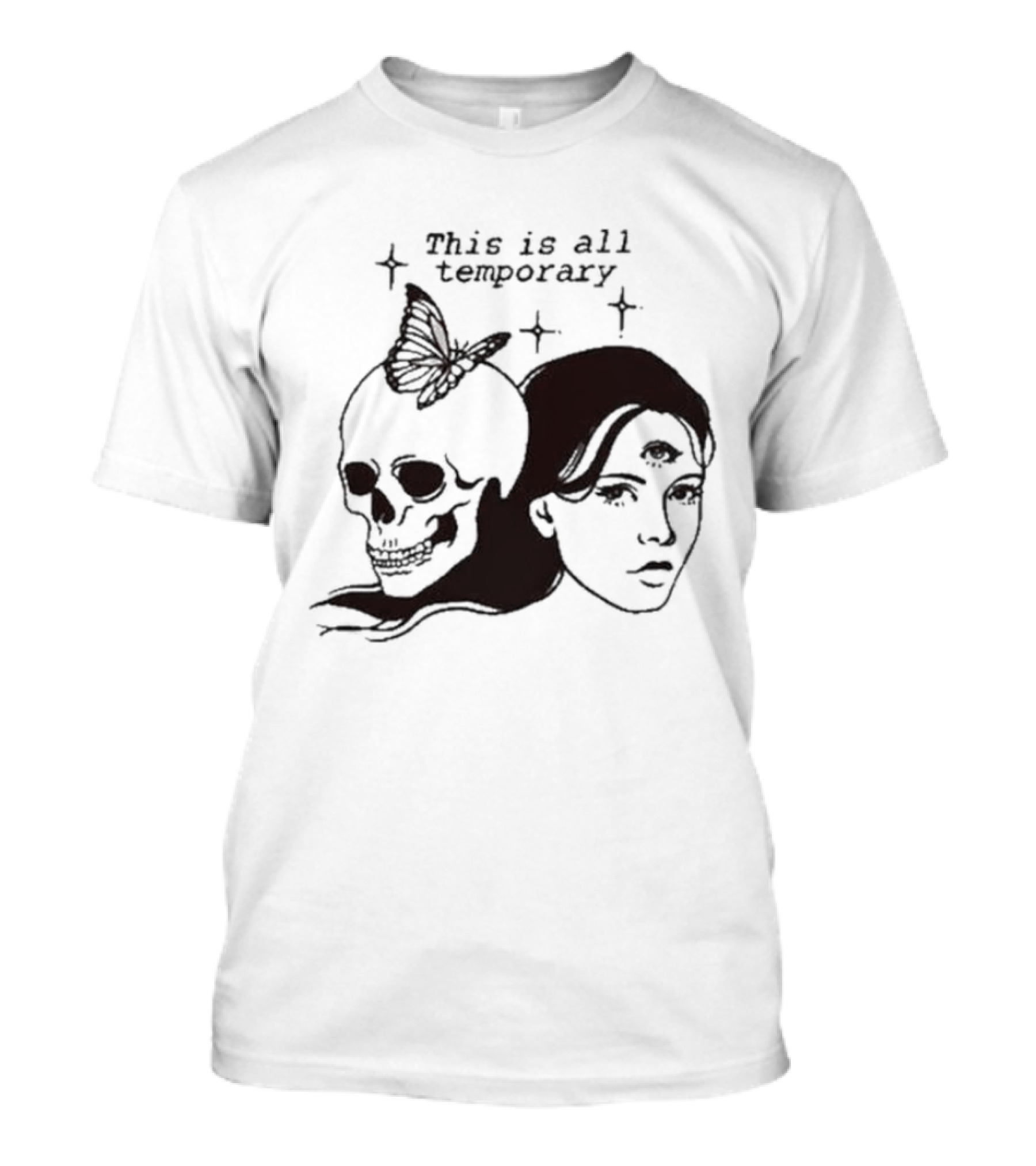This Is All Temporary Skull Butterfly Third Eye Kira Cyan Rittgers T-Shirt