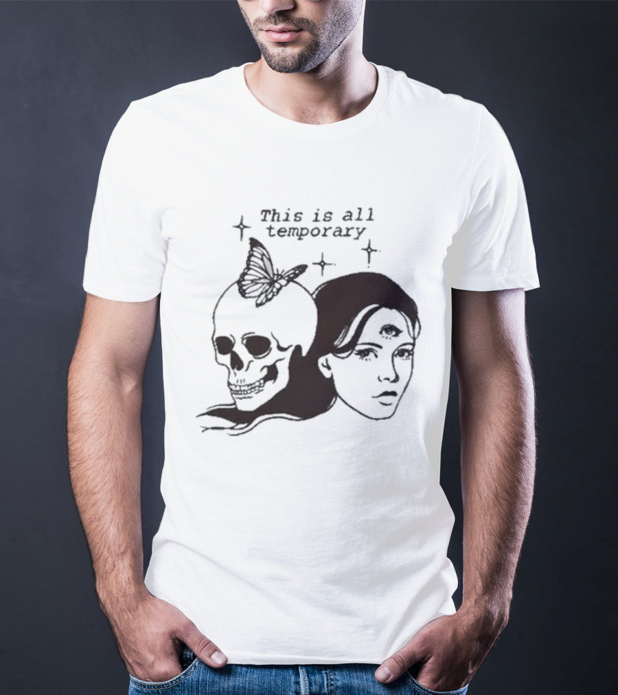 This Is All Temporary Skull Butterfly Third Eye Kira Cyan Rittgers T-Shirt