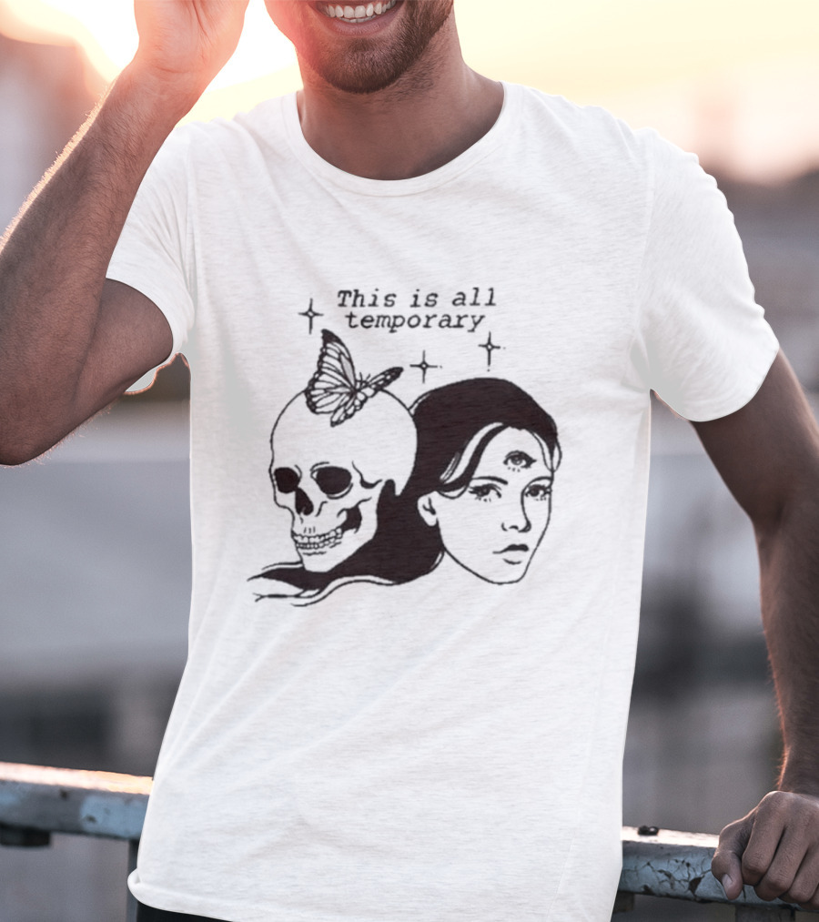 This Is All Temporary Skull Butterfly Third Eye Kira Cyan Rittgers T-Shirt