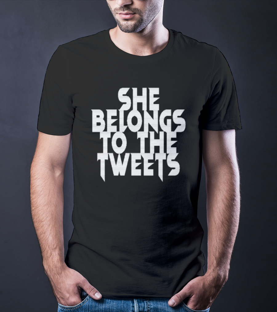 Egirl She Belongs To The Tweets Retro Text T-Shirt