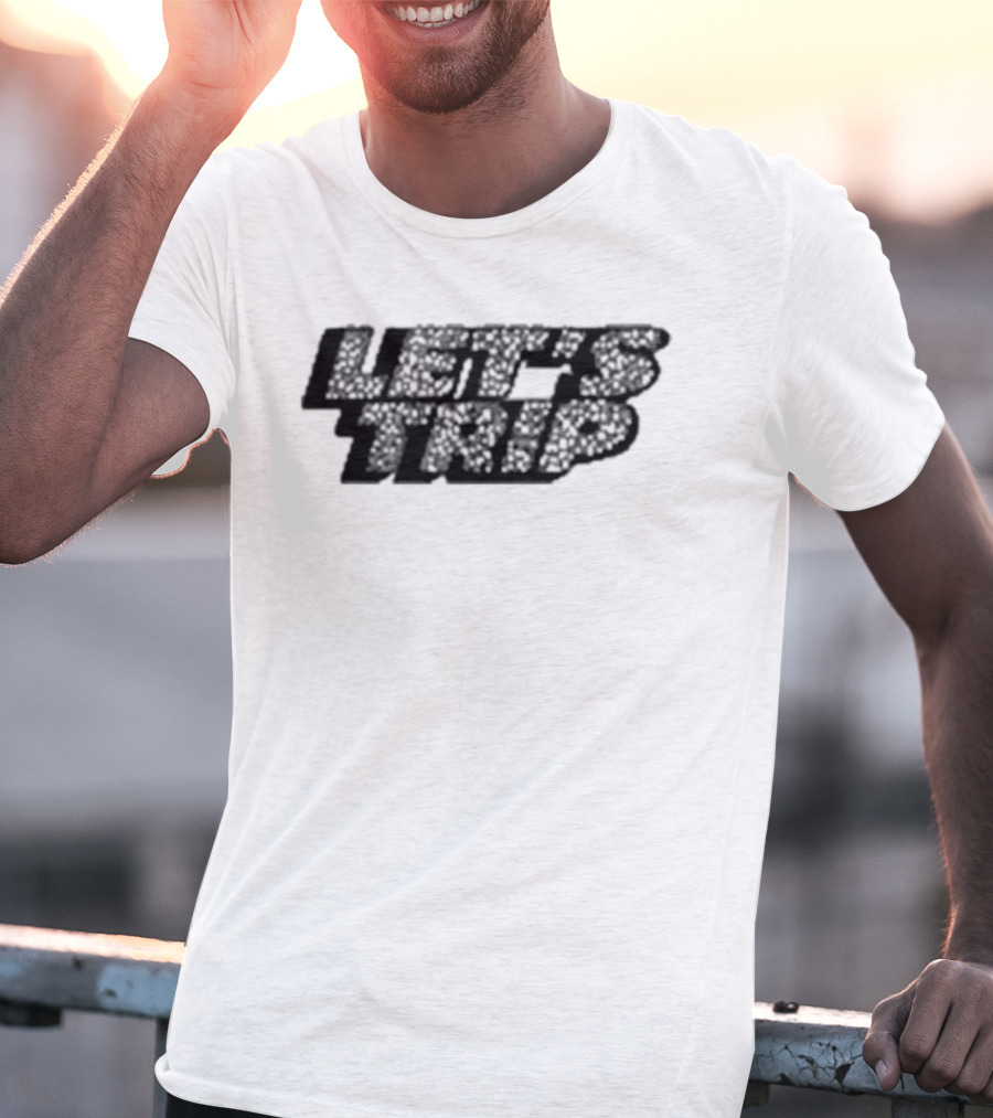 LET’S TRIP Floral Typography T-Shirt