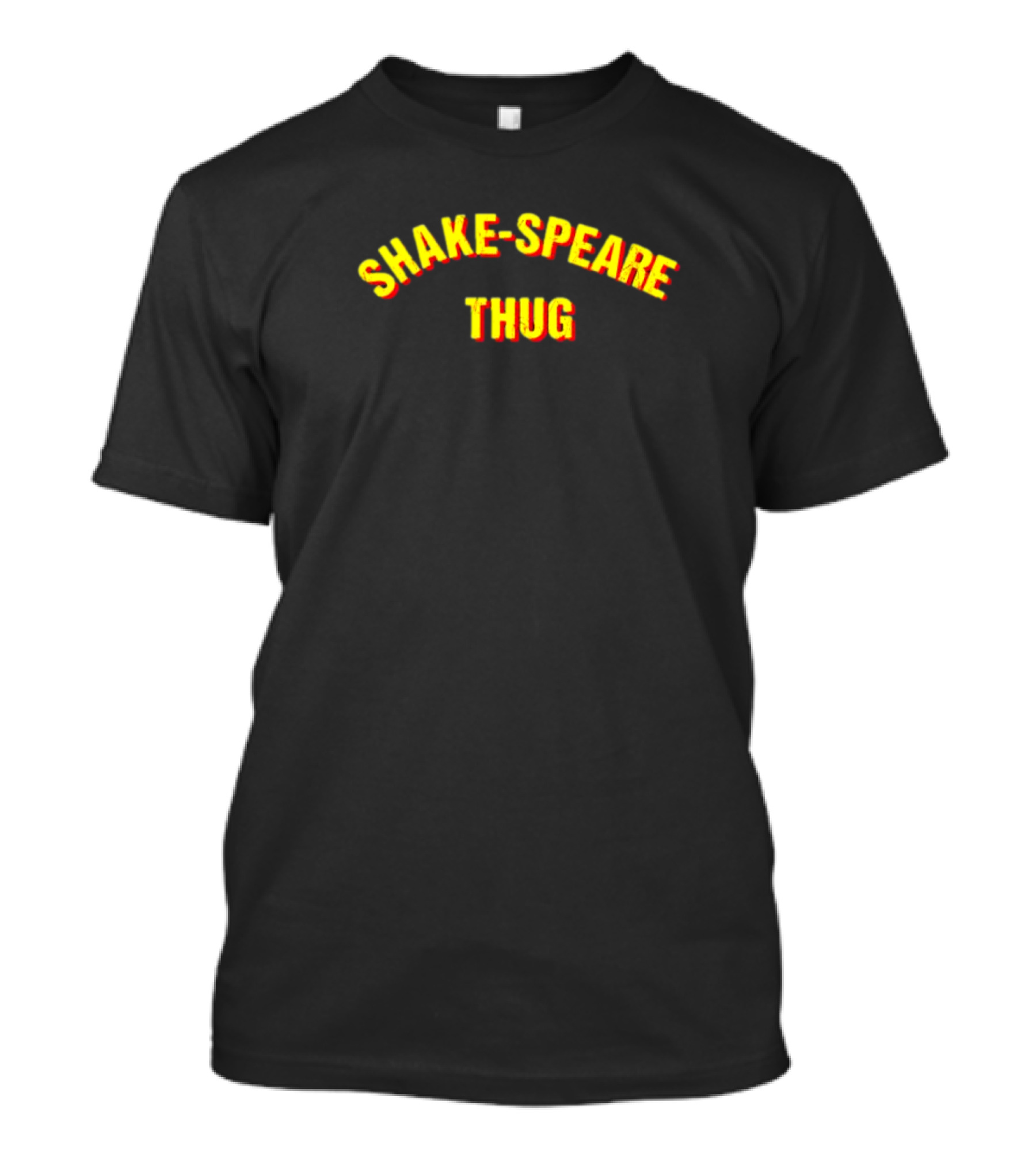 SHAKE-SPEARE THUG Typography Bold Yellow T-Shirt