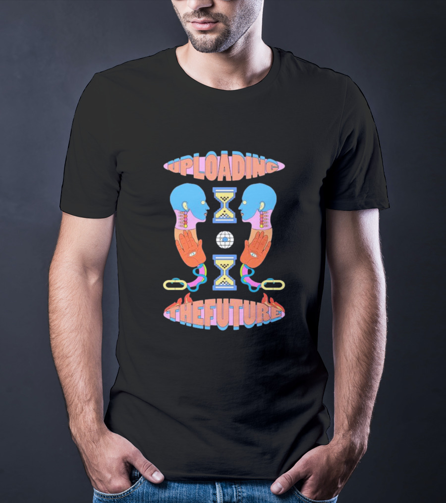 UPLOADING THE FUTURE HOURGLASS CYBERNETIC HEADS AND HANDS T-Shirt