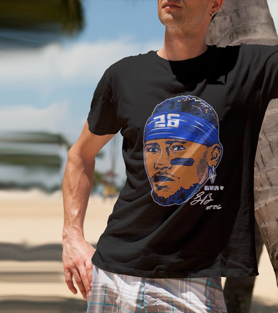 Saquon Barkley 26 NFLPA Swag Head Signature T-Shirt