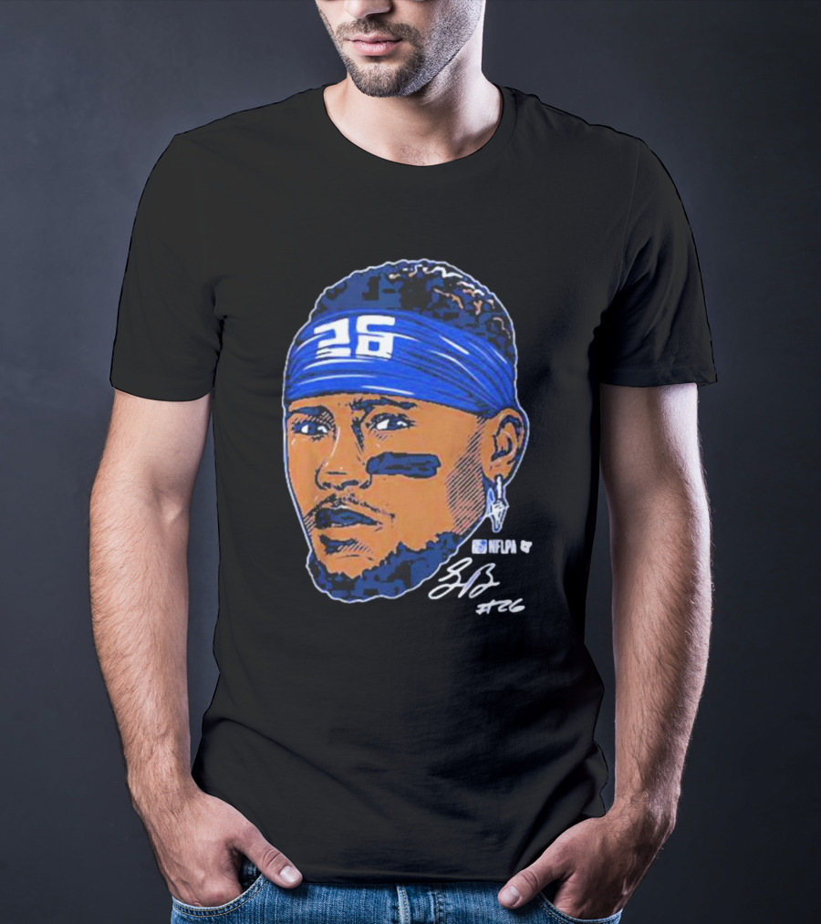 Saquon Barkley 26 NFLPA Swag Head Signature T-Shirt