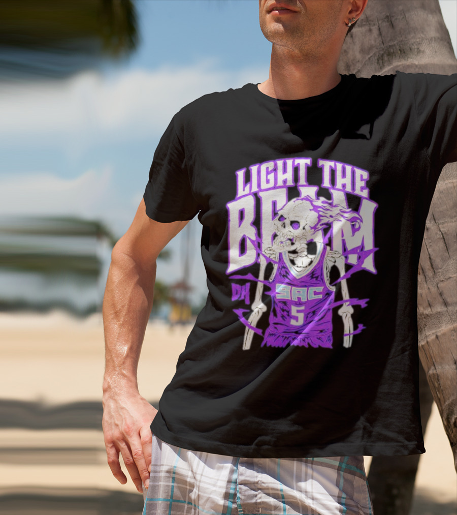 Light The Beam Skeleton SAC 5 Kings Drip Heads T-Shirt