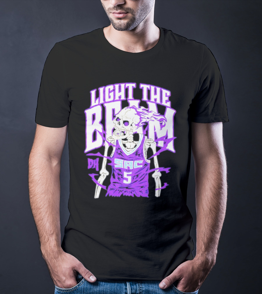 Light The Beam Skeleton SAC 5 Kings Drip Heads T-Shirt