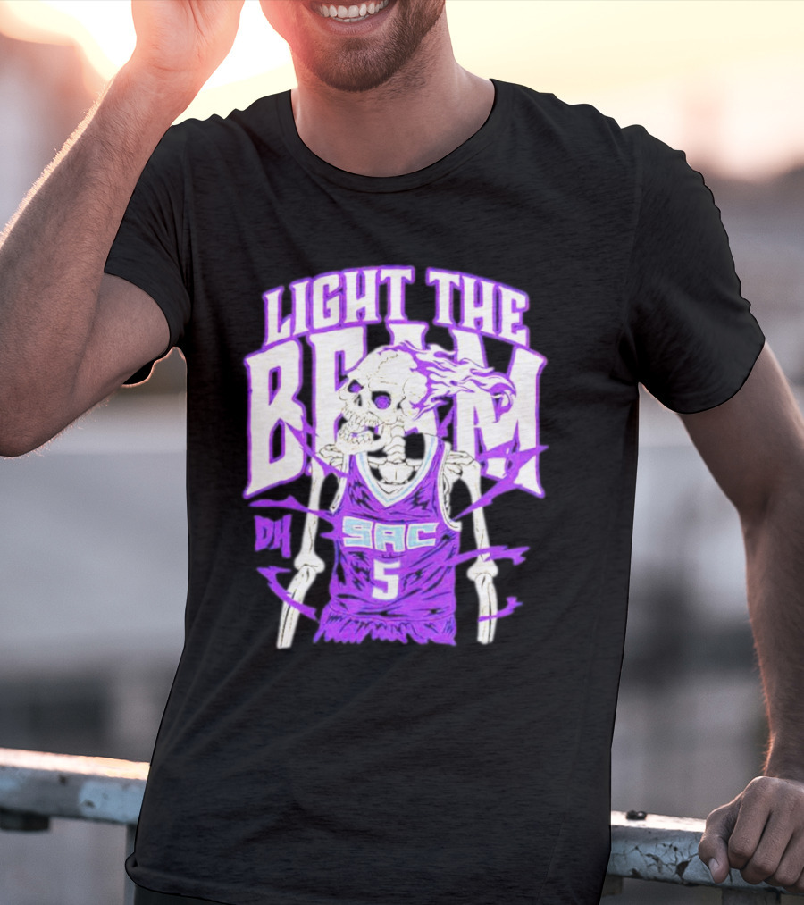 Light The Beam Skeleton SAC 5 Kings Drip Heads T-Shirt