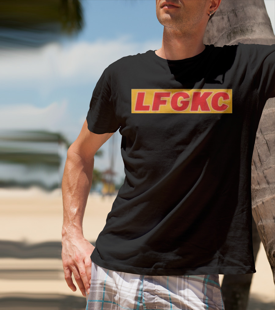 LFG KC Kansas City Football Red Gold Text T-Shirt