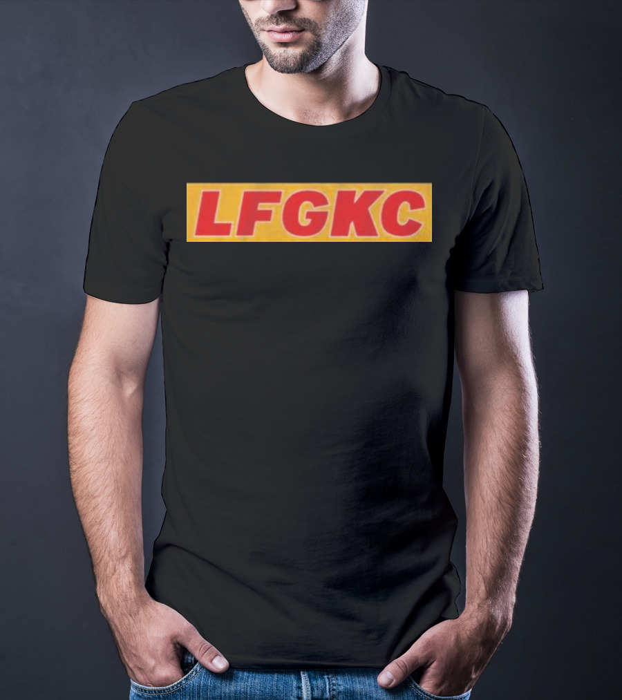 LFG KC Kansas City Football Red Gold Text T-Shirt