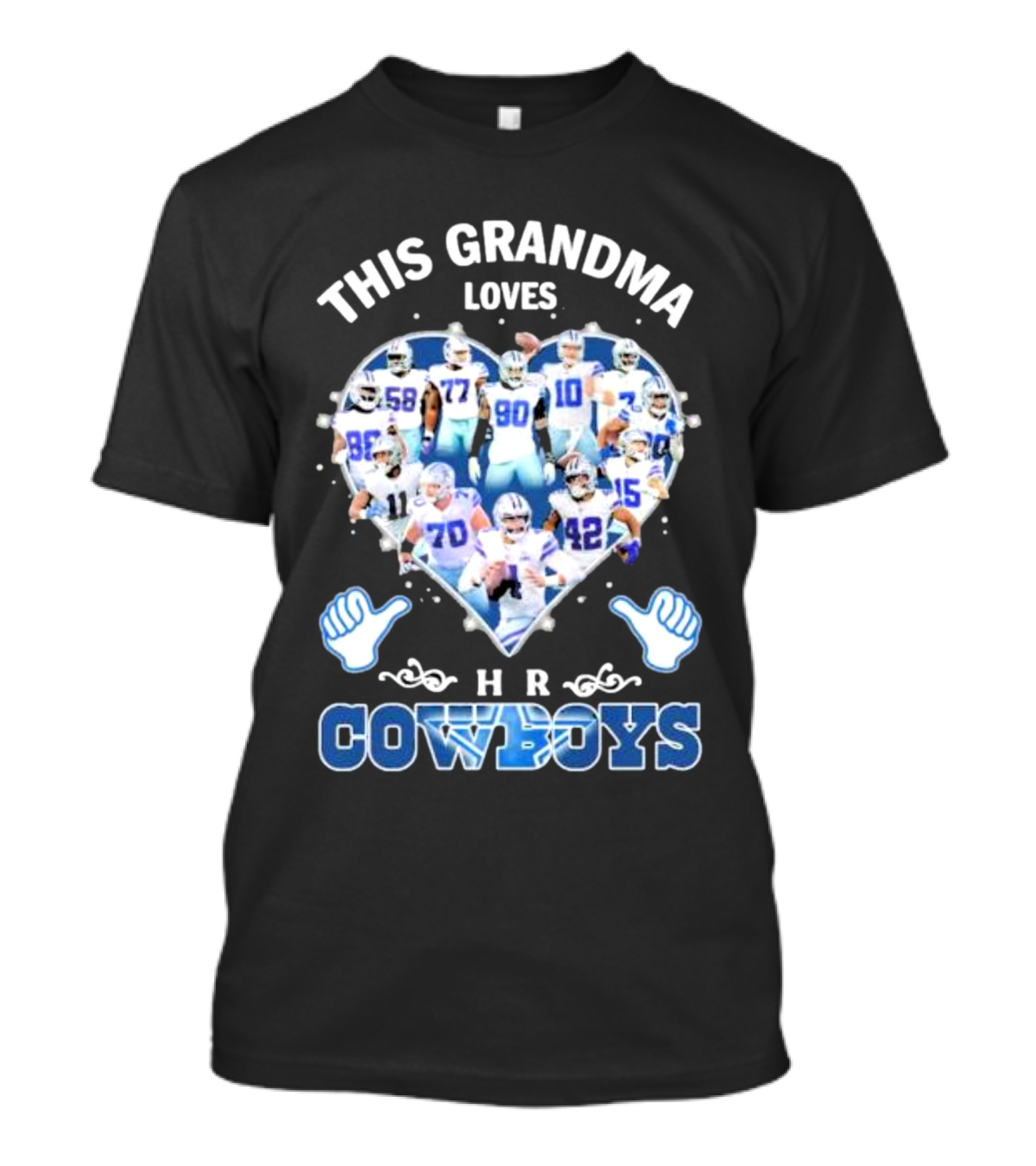 This Grandma Loves Her Dallas Cowboys Players Heart T-Shirt