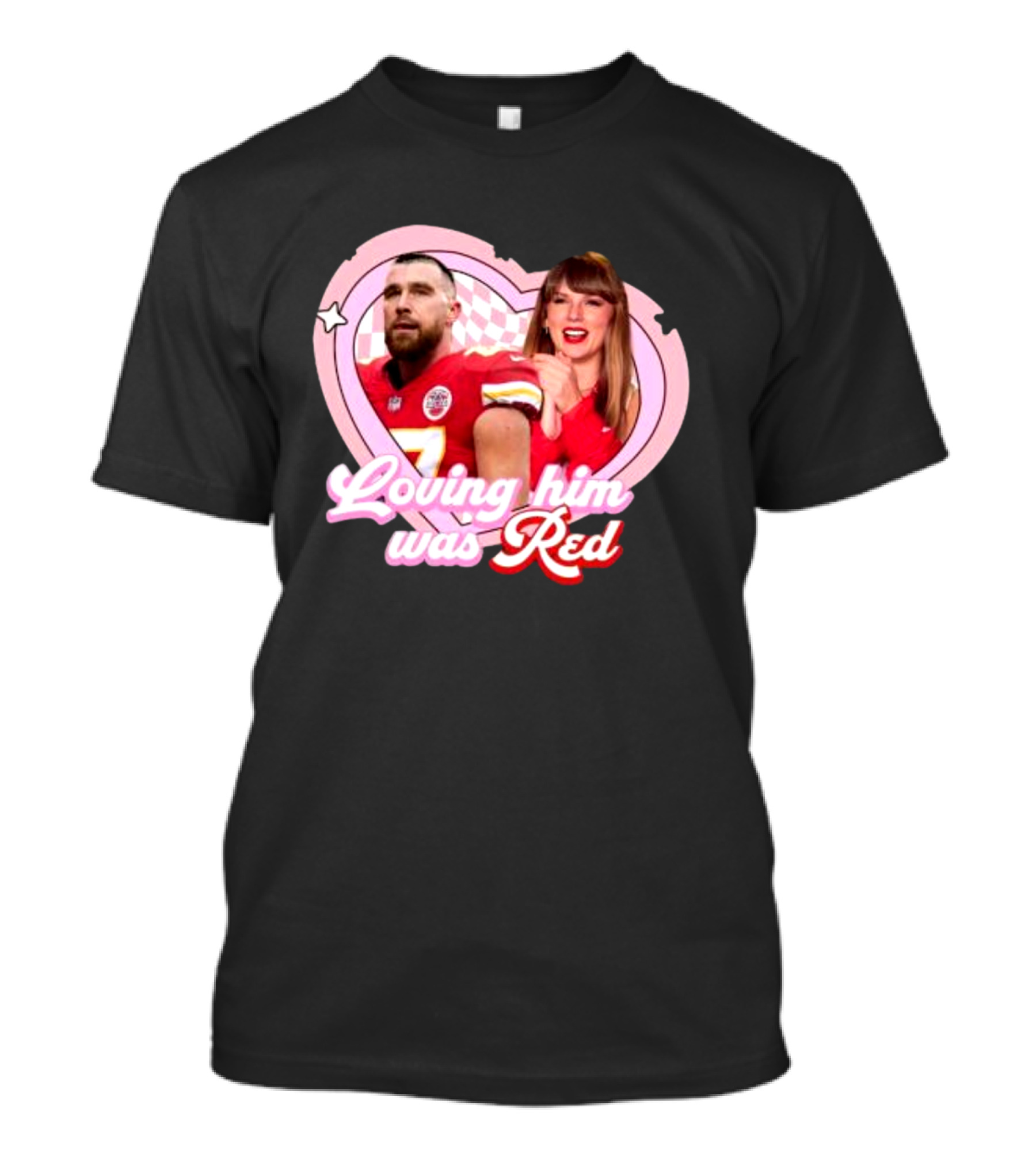 Loving Him Was Red Chiefs Football Heart Icons T-Shirt