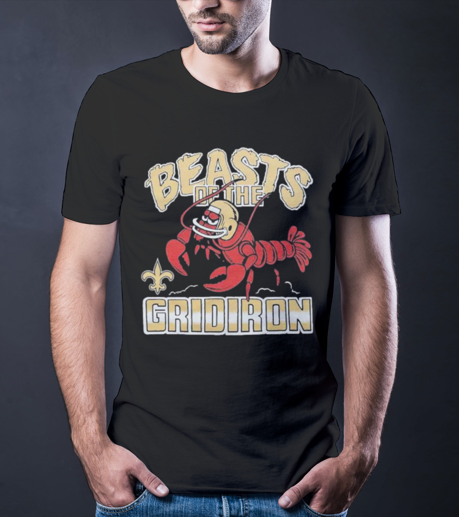 New Orleans Saints Beasts Of The Gridiron Fleur-de-Lis Lobster T-Shirt