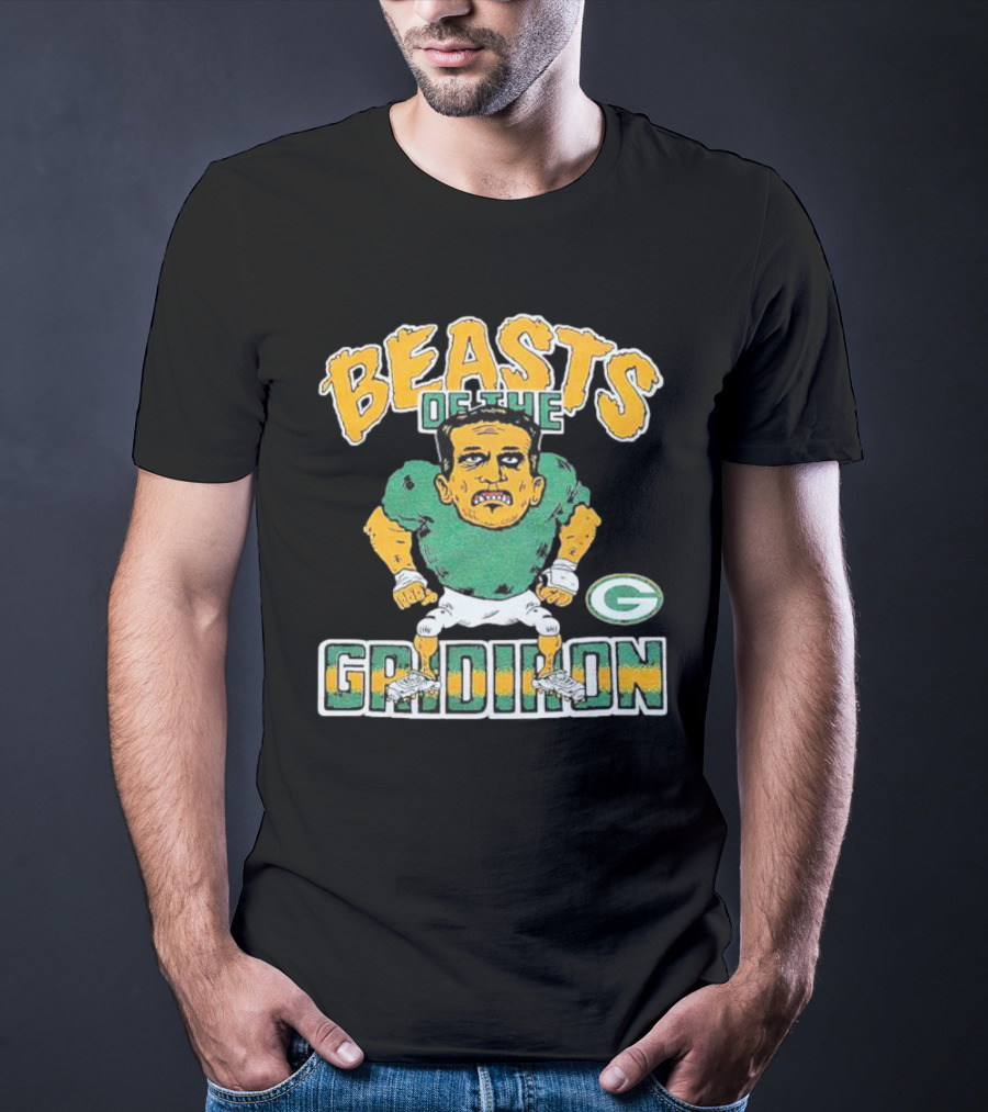 Beasts Of The Gridiron Green Bay Packers Player Caricature T-Shirt