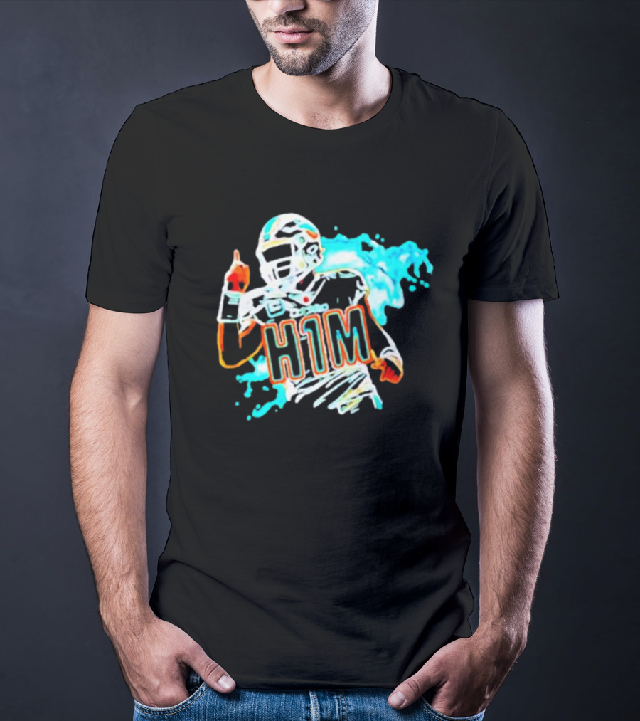 Miami Dolphins H1M Paint Football Player Splash T-Shirt