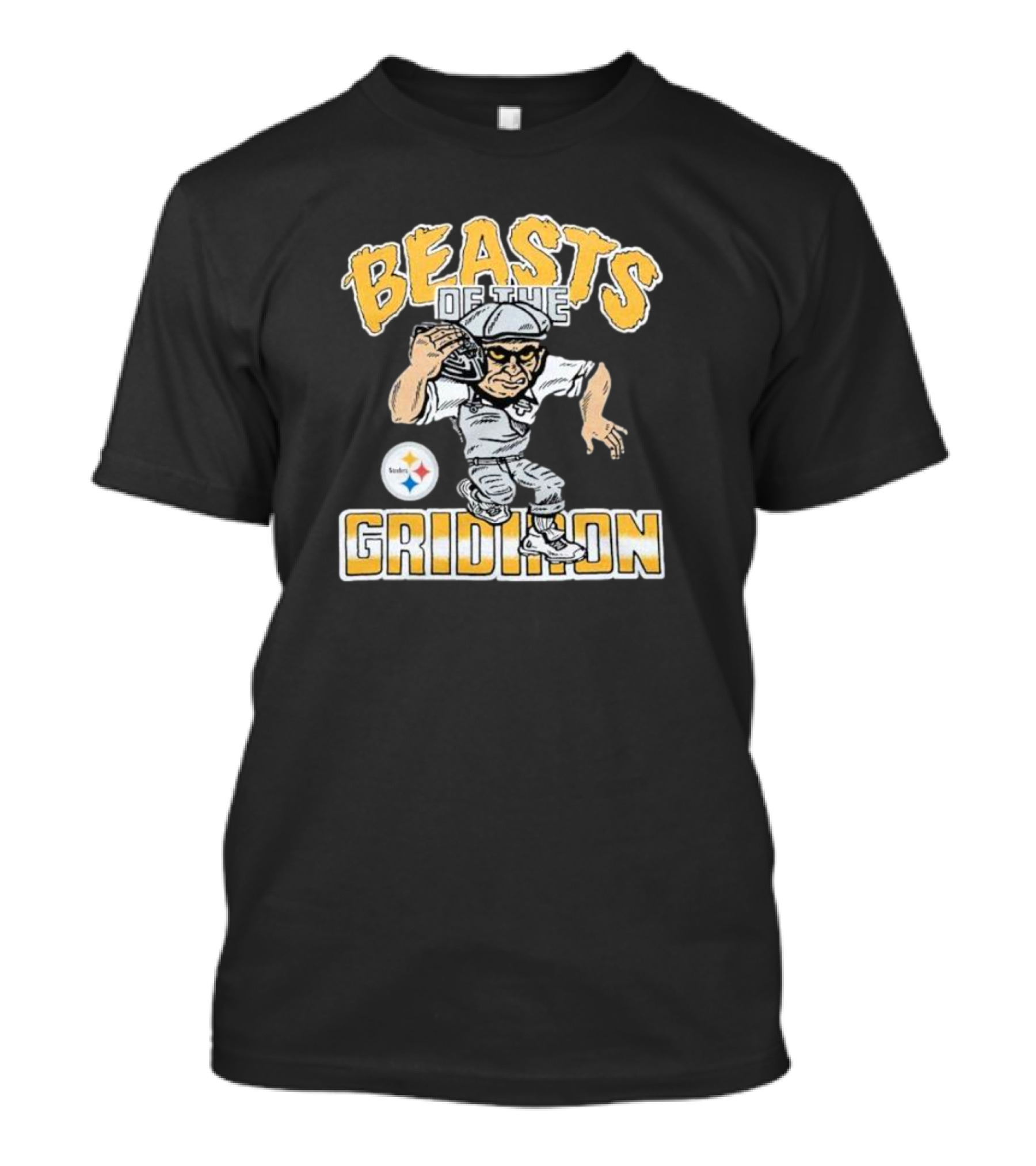 Pittsburgh Steelers Beasts Of The Gridiron Football Player With Helmet And Ball T-Shirt