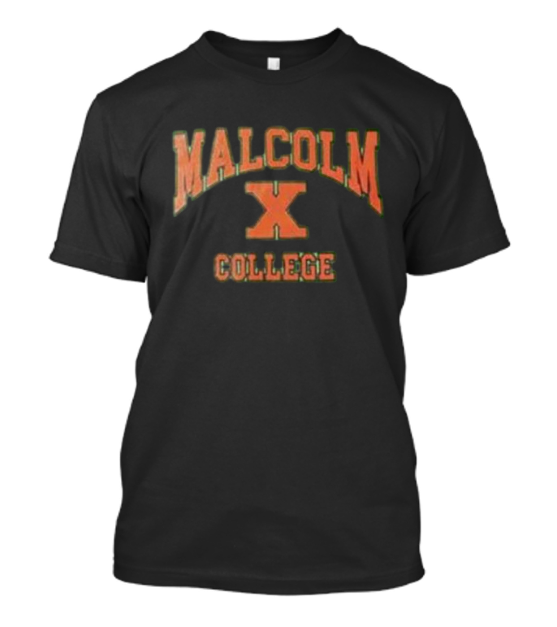Malcolm X College Vintage Style Red Lettering T-Shirt