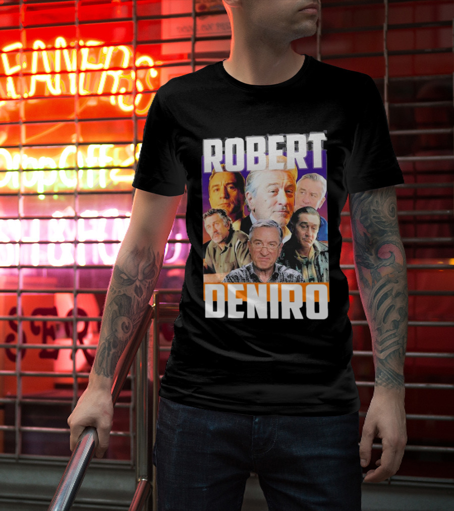 Robert De Niro Iconic Movie Roles Collage T-Shirt