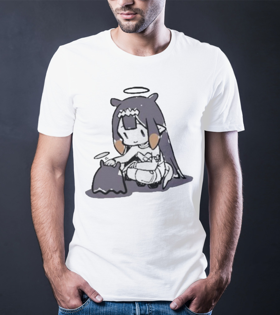 Hololive Ninomae Inanis Tako Fan Art Cute Anime Character Interaction T-Shirt