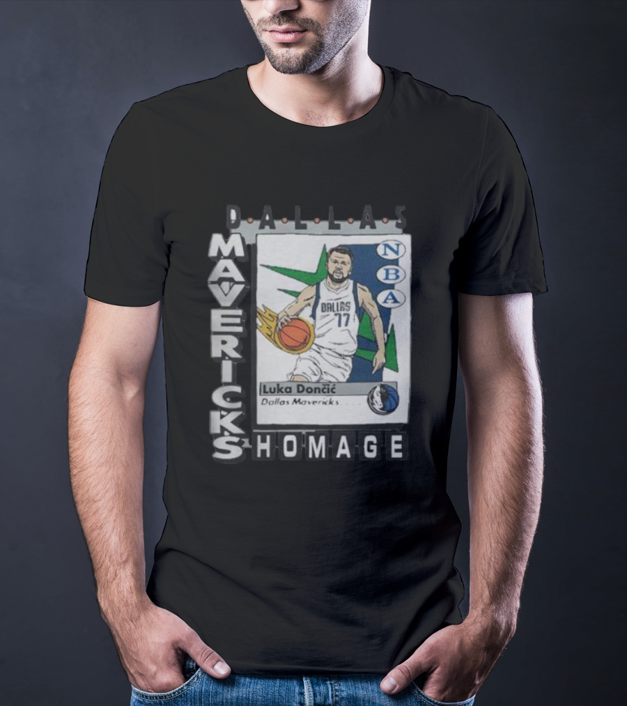 Dallas Mavericks Homage NBA Trading Card Luka Dončić 77 T-Shirt