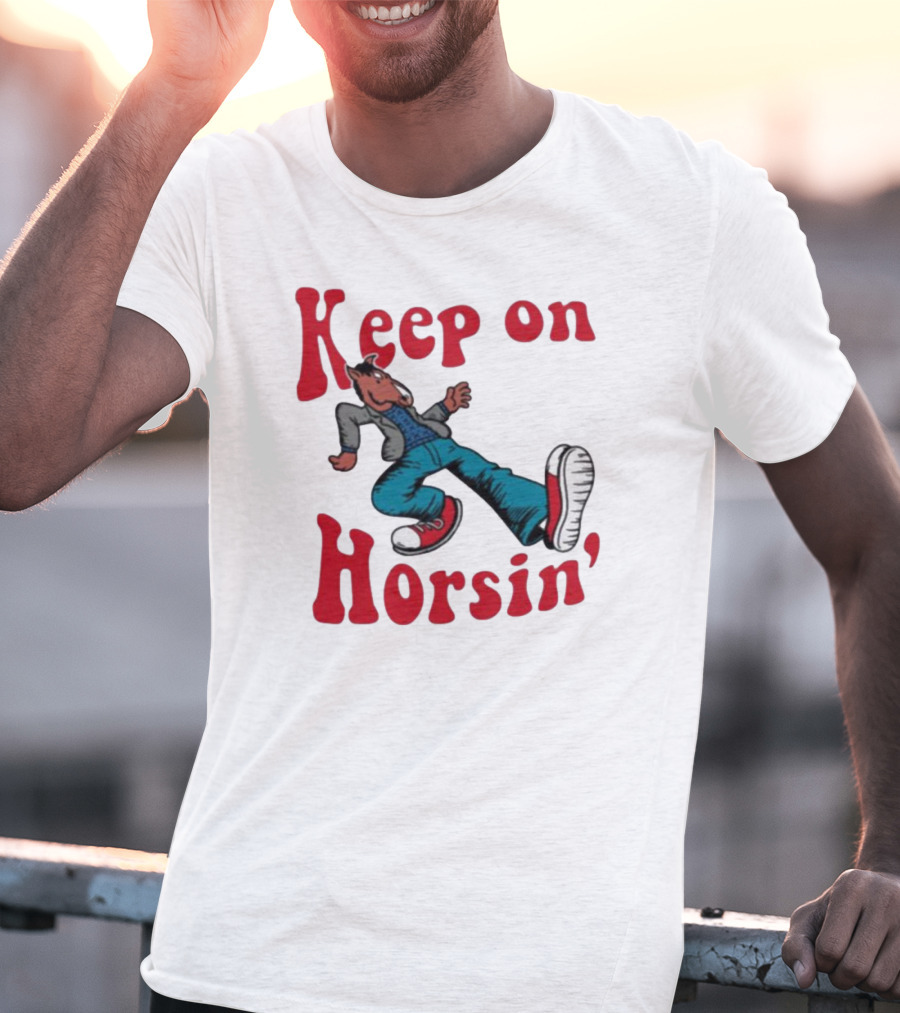 Hiphop Bojack Horseman Keep On Horsin' Retro Cartoon T-Shirt