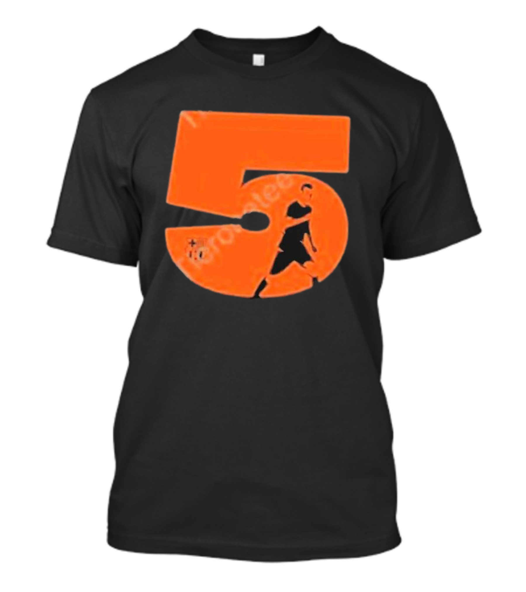 Sergio 5 Soccer Player Silhouette Orange T-Shirt