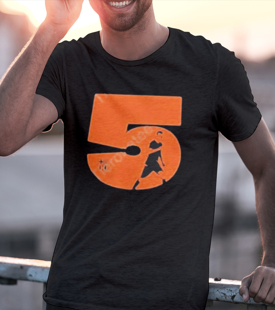 Sergio 5 Soccer Player Silhouette Orange T-Shirt