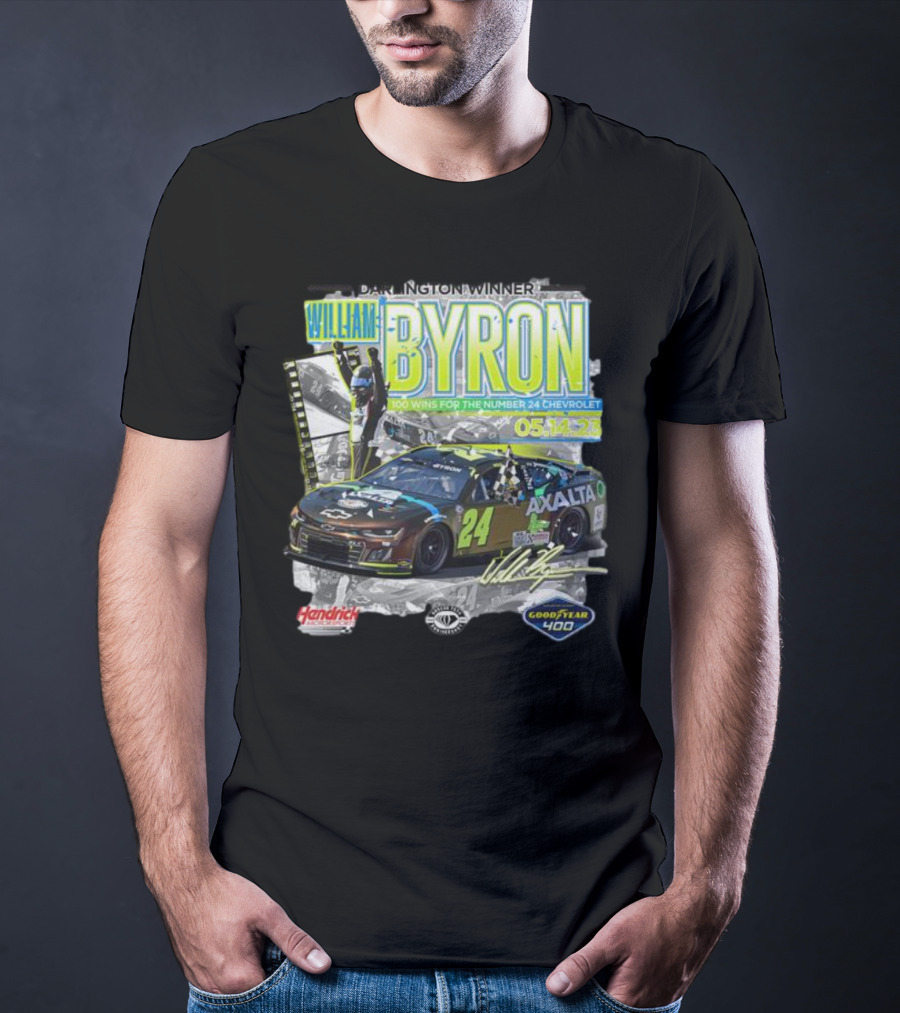 Darlington Winner William Byron 100 Wins Number 24 Chevrolet Axalta Goodyear 400 05.14.23 T-Shirt