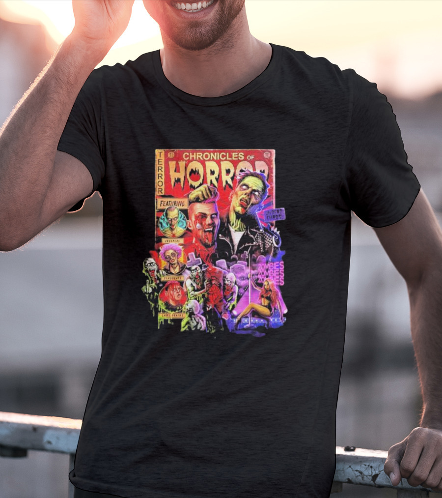 Chronicles Of Horror Terror Featuring Undead Chaos Zombies T-Shirt