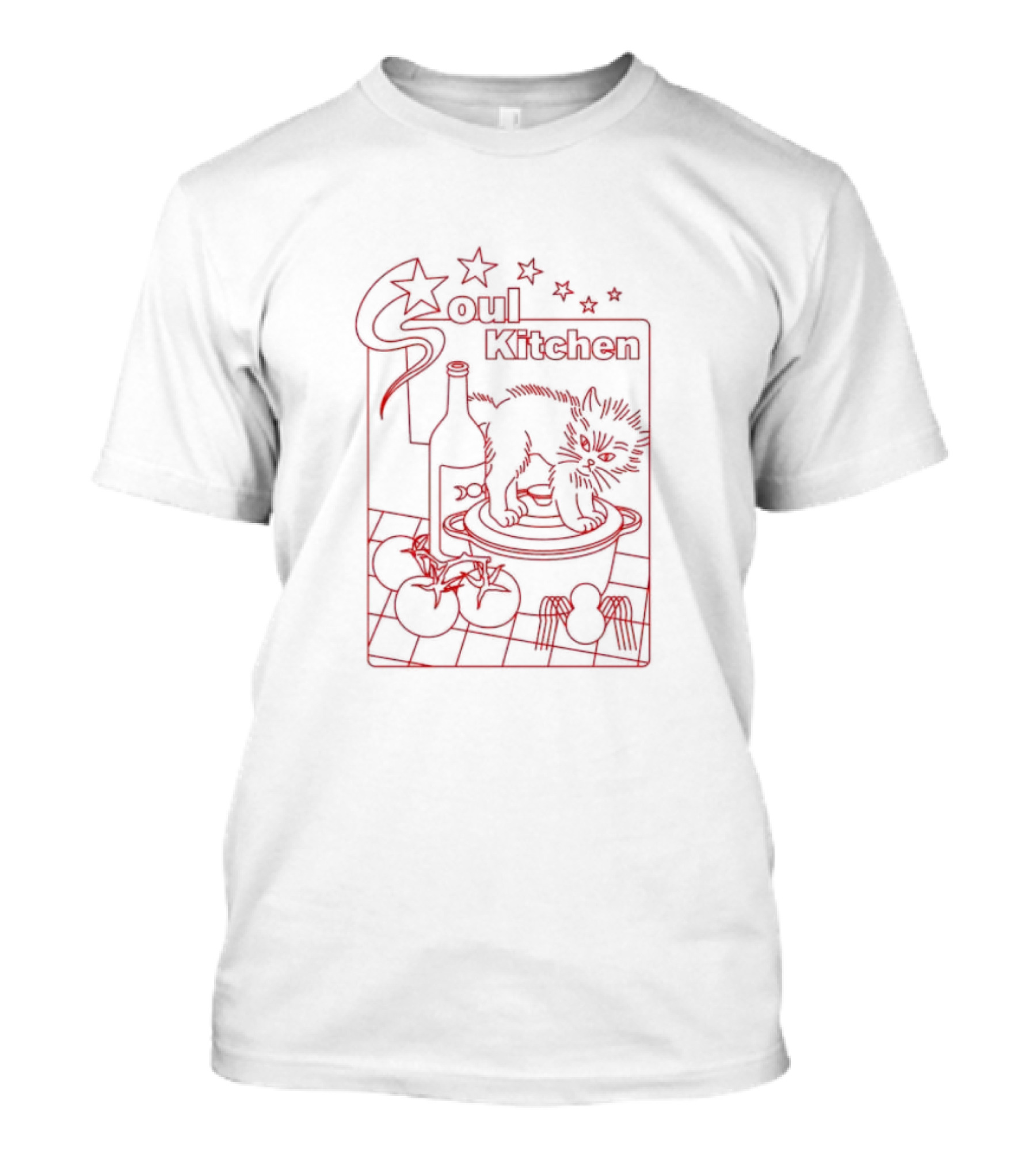 Soul Kitchen Stars Wine Cat Tomato T-Shirt