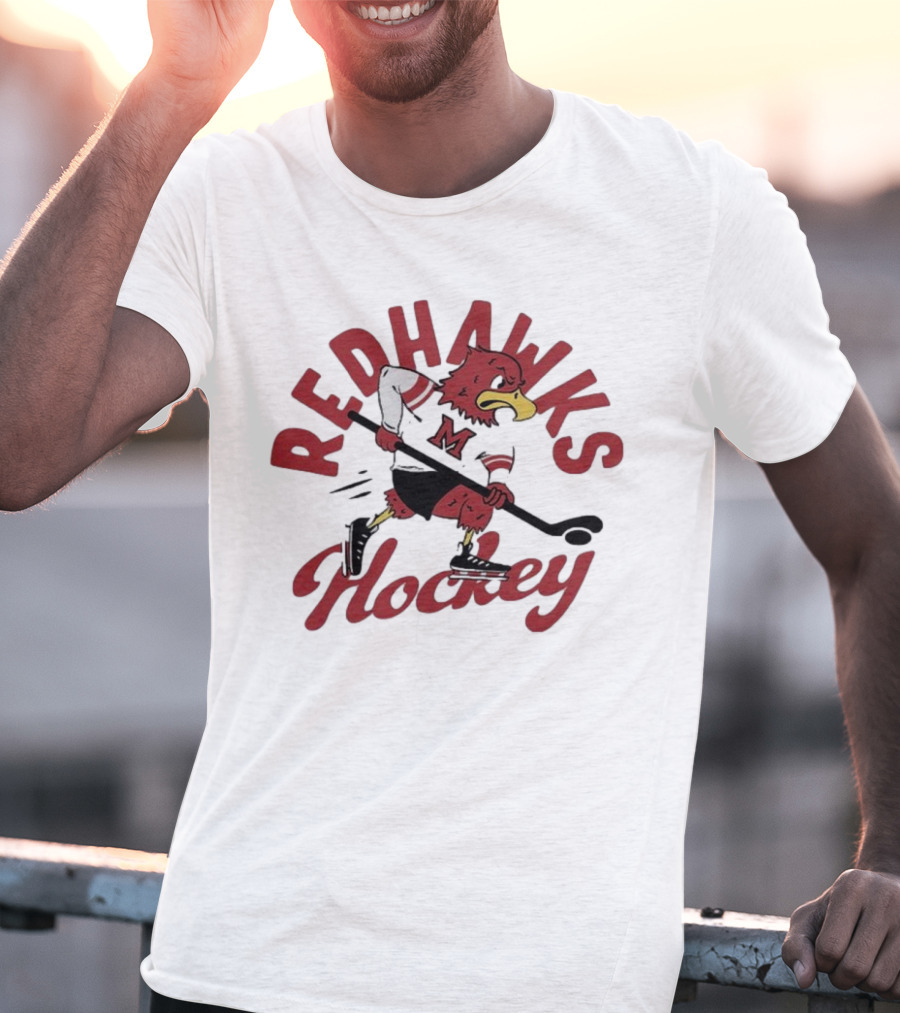 Miami Redhawks Hockey Team Vintage Mascot T-Shirt