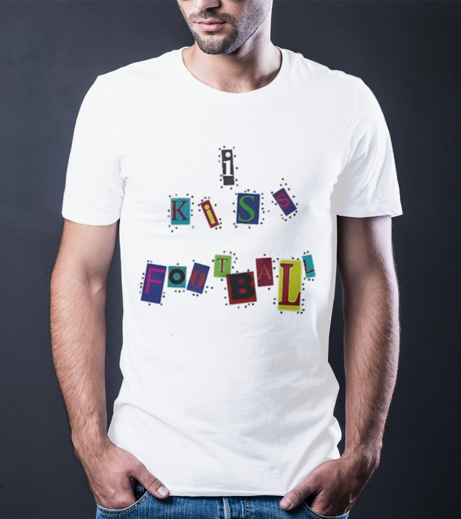 Nooruddean I Kiss Football Soccer Love Passion Bold Colorful Textured T-Shirt